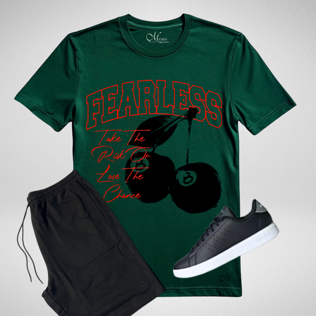 Green “Fearless” Graphic Tee