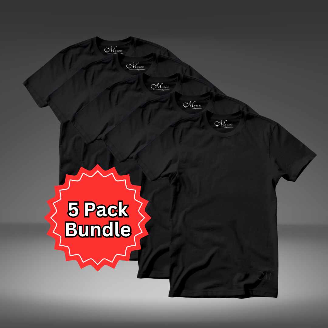 (5 Pack) Onyx Core Comfort Tee (Black)